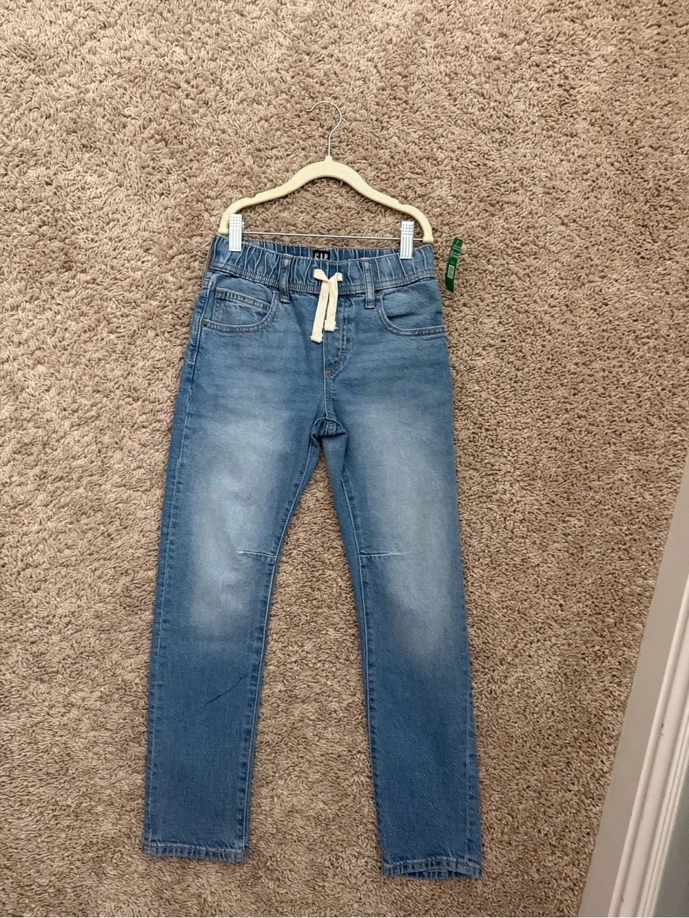 GAP Light Blue Kids Elastic-Waist Drawstring Jeans